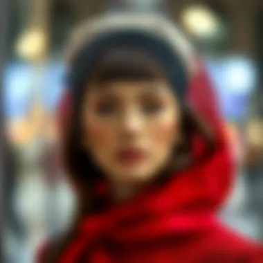 Fashion-forward individual showcasing a small hat with veil in a modern outfit