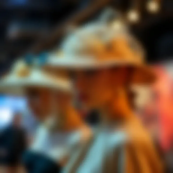 Artistic depiction of various small hat styles adorned with veils