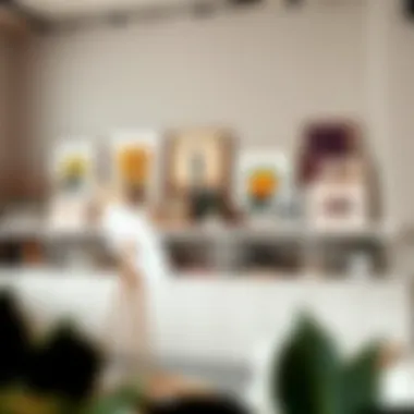 A beautifully arranged large picture ledge showcasing art and decor