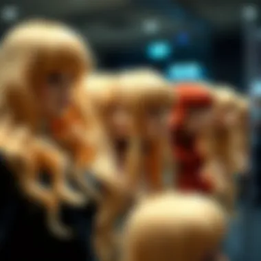Vibrant variety of blonde wig styles displayed