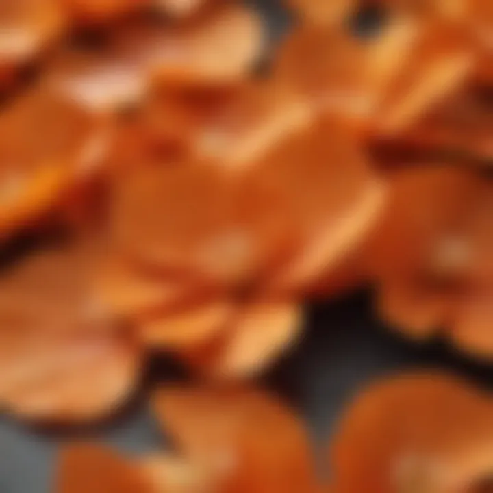 Close-up of textured orange faux flower petals showcasing craftsmanship