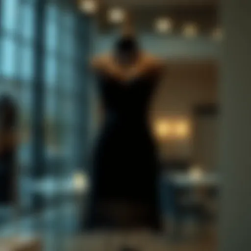 Elegant black sexy little dress on a mannequin