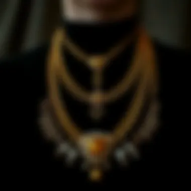 Elegant chest chain displayed on a velvet background