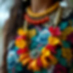 Vibrant luau necklace showcasing traditional Hawaiian craftsmanship
