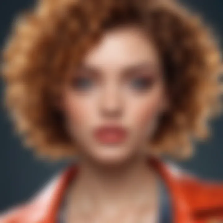 A close-up of vibrant curls styled with modern accessories