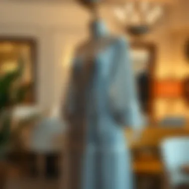 An elegant dress showcased in a chic setting