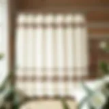 Elegant farmhouse shower curtain in a rustic bathroom setting