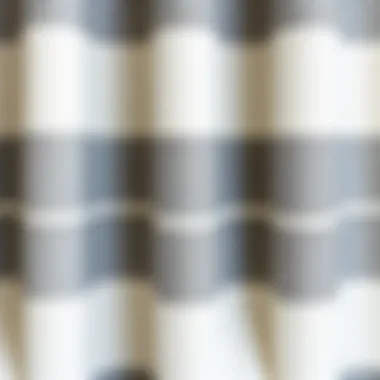 Detail shot of a textured farmhouse shower curtain fabric