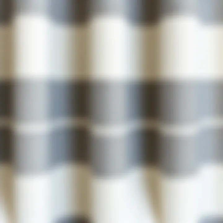 Detail shot of a textured farmhouse shower curtain fabric