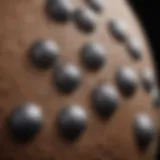 Detailed view of ball of foot grips showcasing material texture