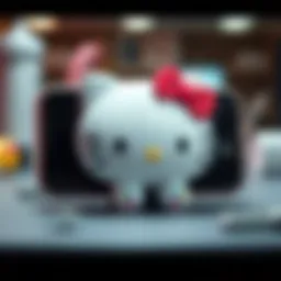 Charming Hello Kitty phone holder showcasing its unique design