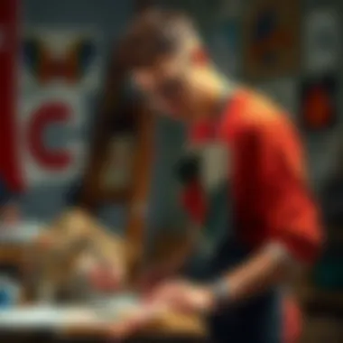 Personal Touch: Customizing Your Apron An artist customizing a painting apron with personal designs