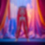 A pair of skeleton pants displayed against a vibrant backdrop