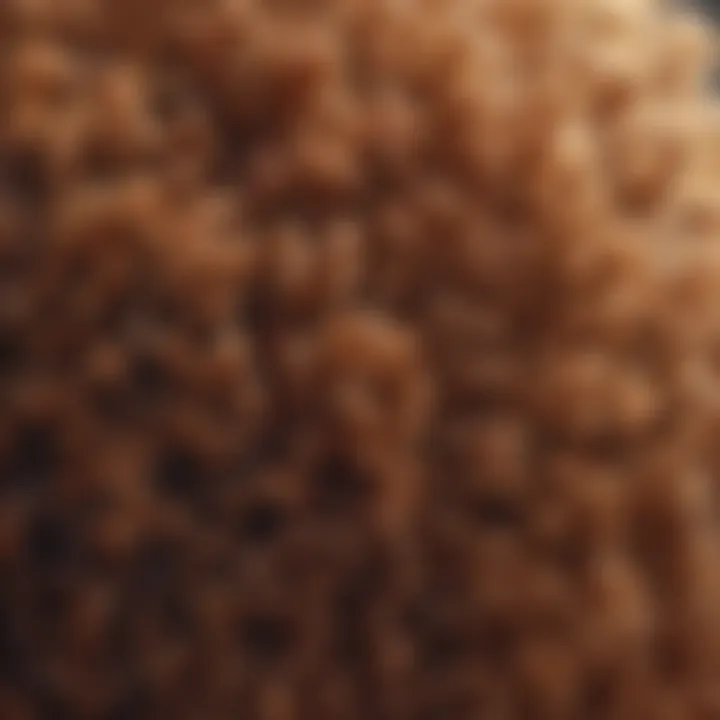 Close-up of curly wig texture and material