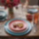 Elegant table setting featuring vibrant plastic charger plates