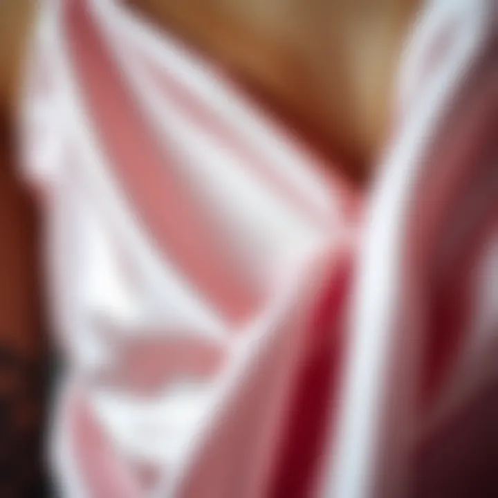 Close-up shot showcasing the intricate details of silk fabric.