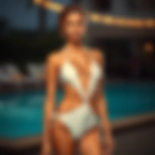 Elegant splicing tankini showcasing modern design lines