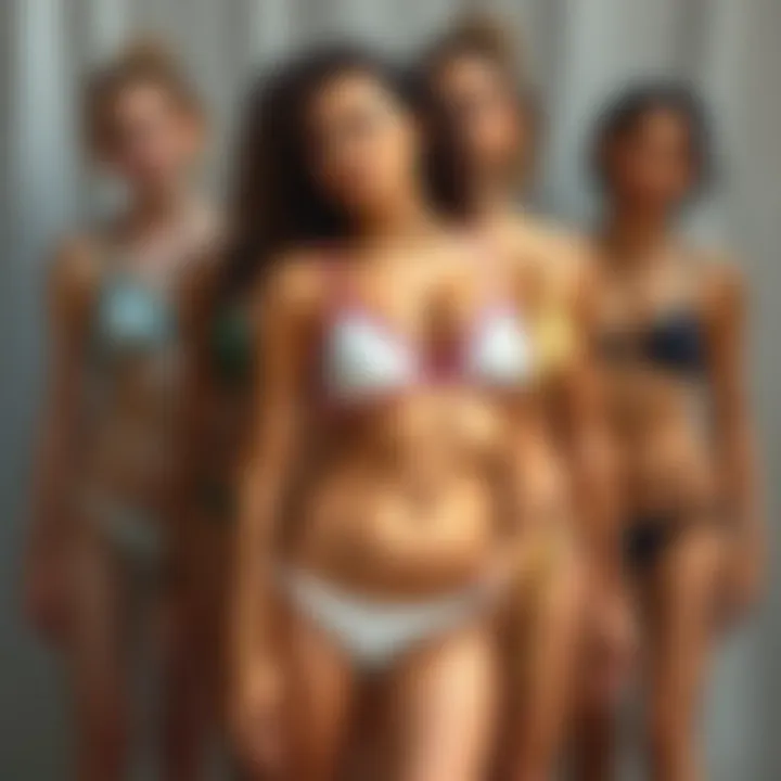 Diverse Fit Variations in Splicing Tankinis Fit variations displayed on different body types in tankinis