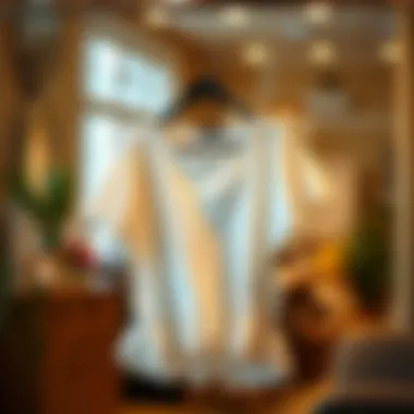 Elegant tulip hem nursing top displayed on a hanger