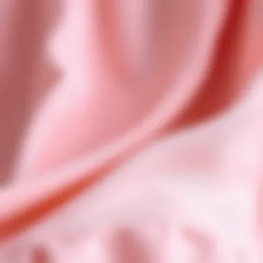 Close-up of the fabric texture of the tulip hem nursing top