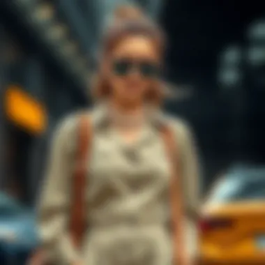 Trendy accessories complementing a khaki jumpsuit