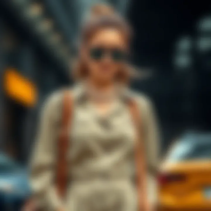 Trendy accessories complementing a khaki jumpsuit