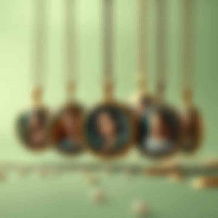 A collection of diverse two-sided pendants