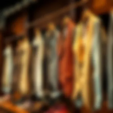 A Showcase of Waistcoat Styles Through Time Collection of various waistcoat styles hanging on display