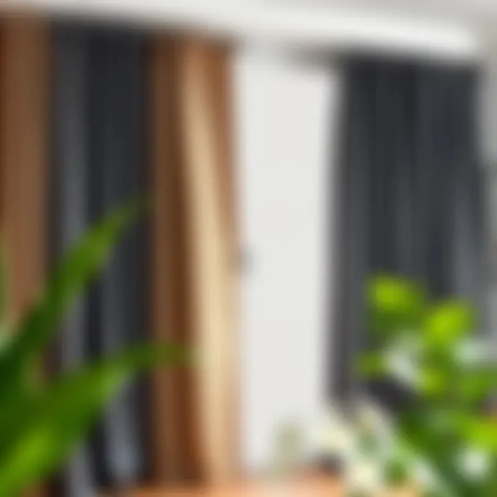 Diverse fabric options for 42-inch curtains displayed
