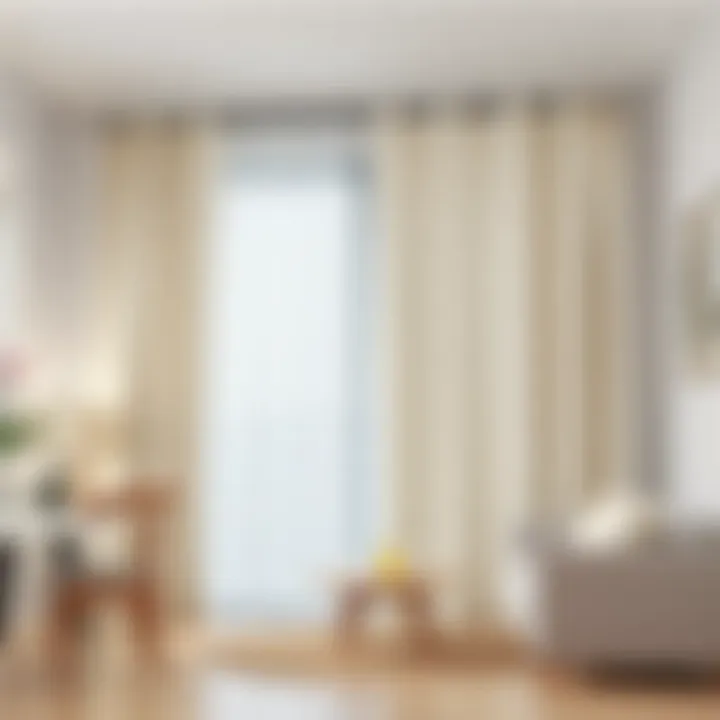 Step-by-step installation of 42-inch curtains in a modern setting