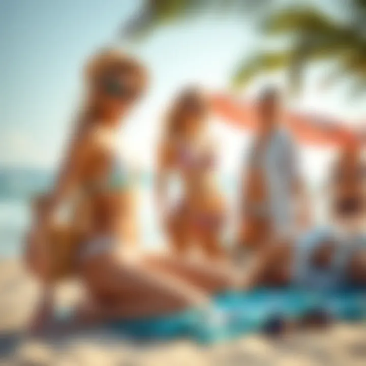 Stylish beach scene with accessories and cover-ups