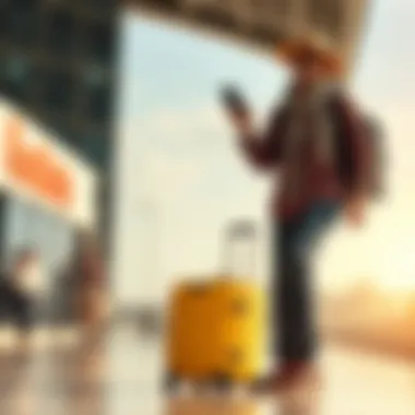 Traveler experiencing the benefits of waterproof luggage in various environments