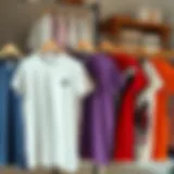 Stylish arrangement of extra large t-shirts in various colors and designs