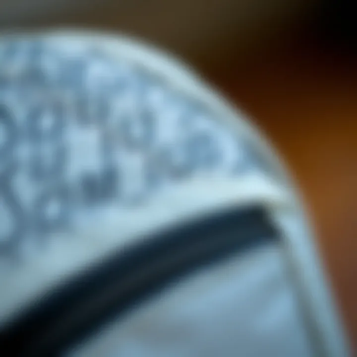 Close-up of high-quality material used in a toiletry bag.