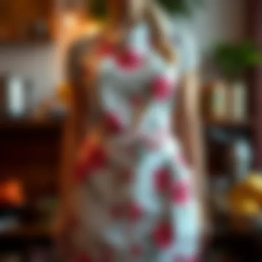 Elegant apron design with floral patterns