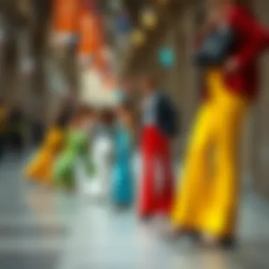 Historical timeline illustrating the evolution of flare pants in fashion