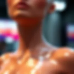 Detailed view of full body silicone textures