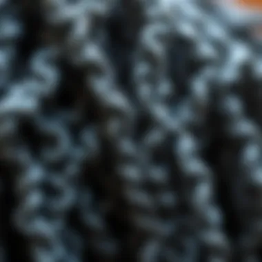 Close-up of gray crochet hair texture demonstrating its beauty