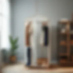 Elegant hanging clothing storage bag showcasing contemporary design