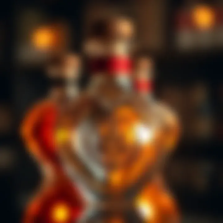 Intricate Craftsmanship of Heart-Shaped Bottles Close-up view of a heart-shaped bottle showcasing intricate craftsmanship