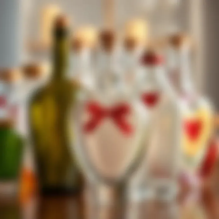 Elegant Heart-Shaped Bottles A collection of elegantly designed heart-shaped bottles in various materials