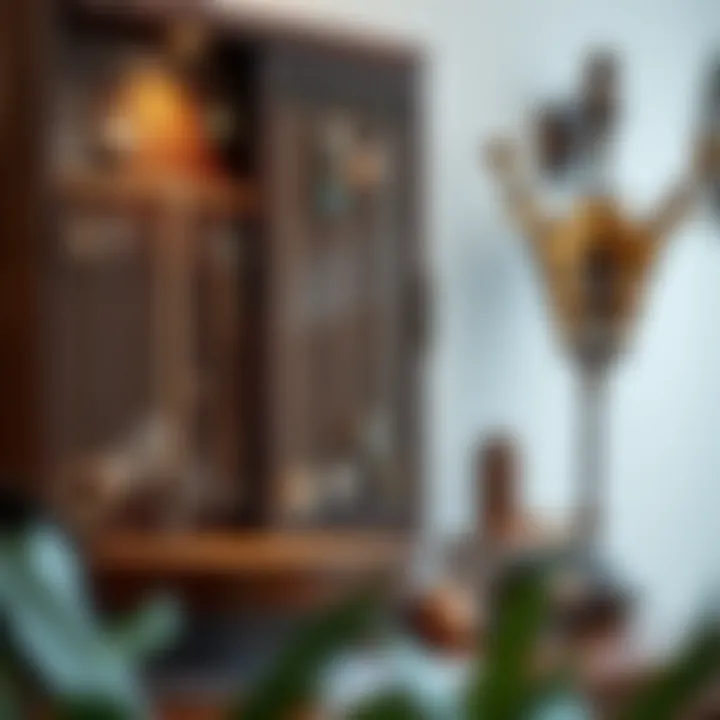 Elegant wooden jewelry organizer displaying necklaces and earrings