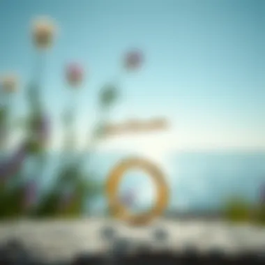 Artistic representation of the Just Breathe Ring set against a serene background