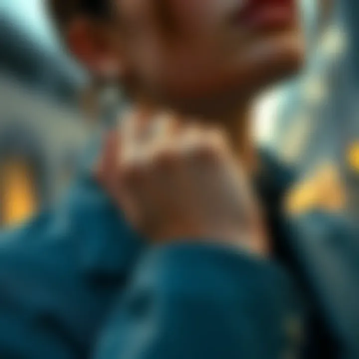 Person wearing the Just Breathe Ring, symbolizing personal expression and mindfulness
