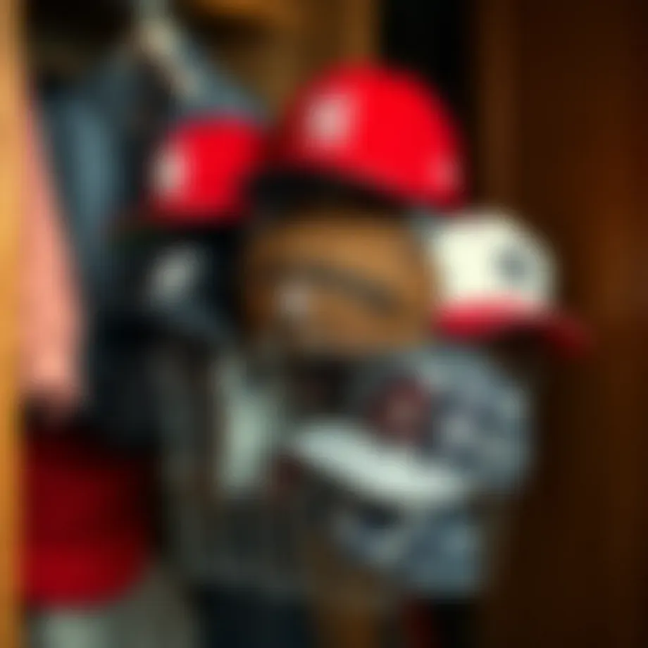 Stylish baseball cap holder showcasing multiple caps