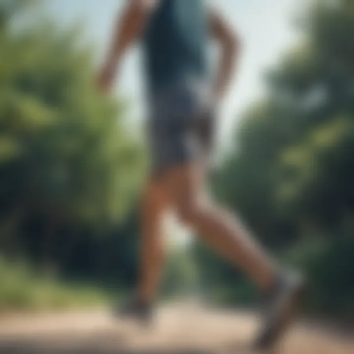 A runner wearing shorts with zipper pockets during an outdoor run