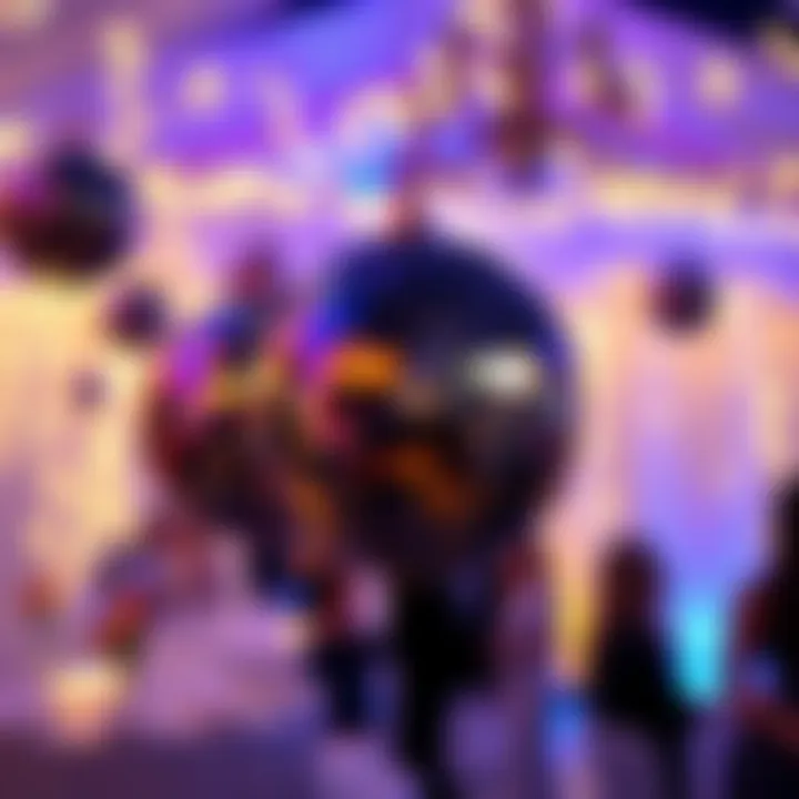 Stylish mini disco balls enhancing a festive event decor