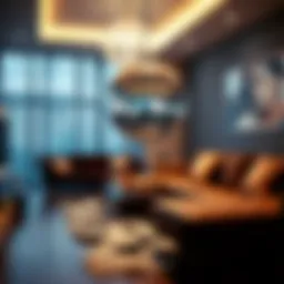 Gleaming mini disco ball reflecting light in a modern living room