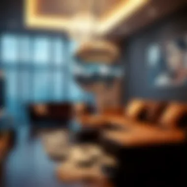 Gleaming mini disco ball reflecting light in a modern living room