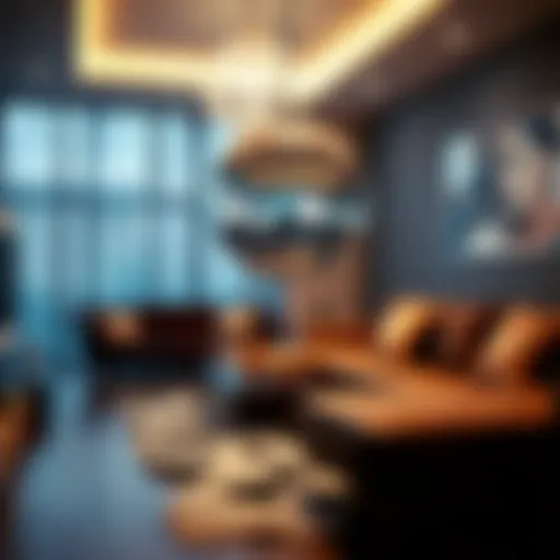 Gleaming mini disco ball reflecting light in a modern living room